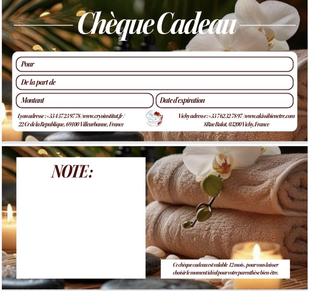 Nos cartes cadeaux sont valables dans nos deux établissements